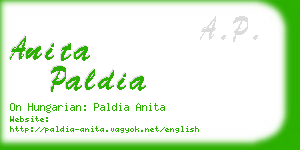 anita paldia business card